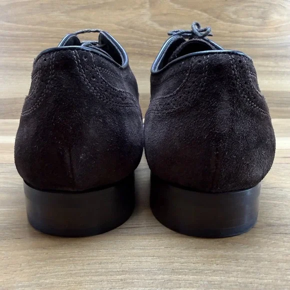 To Boot Adam Derrick Mens Dress Shoes Size 10.5 Dark Brown Suede Cap Toe - Picture 7 of 11